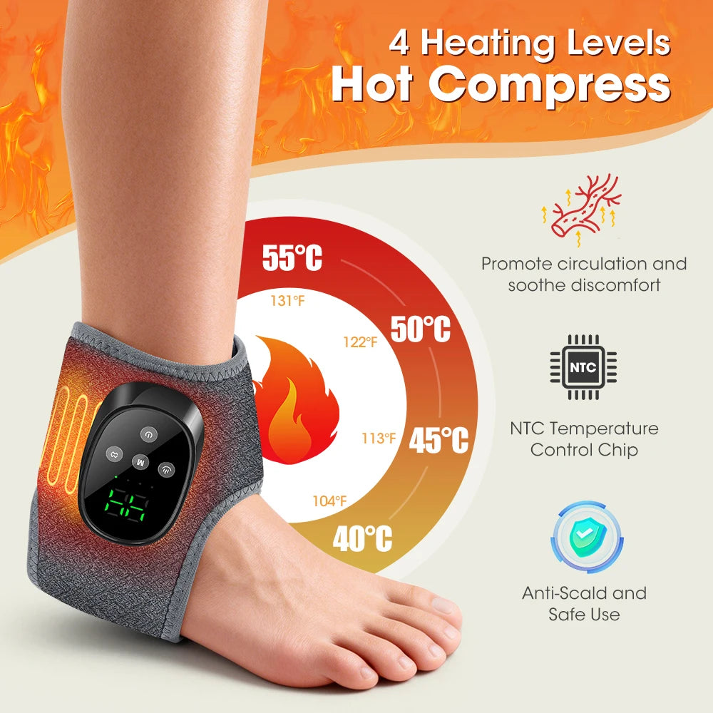 Masajeador de Pies Eléctrico con Calor y Vibración, Inalámbrico