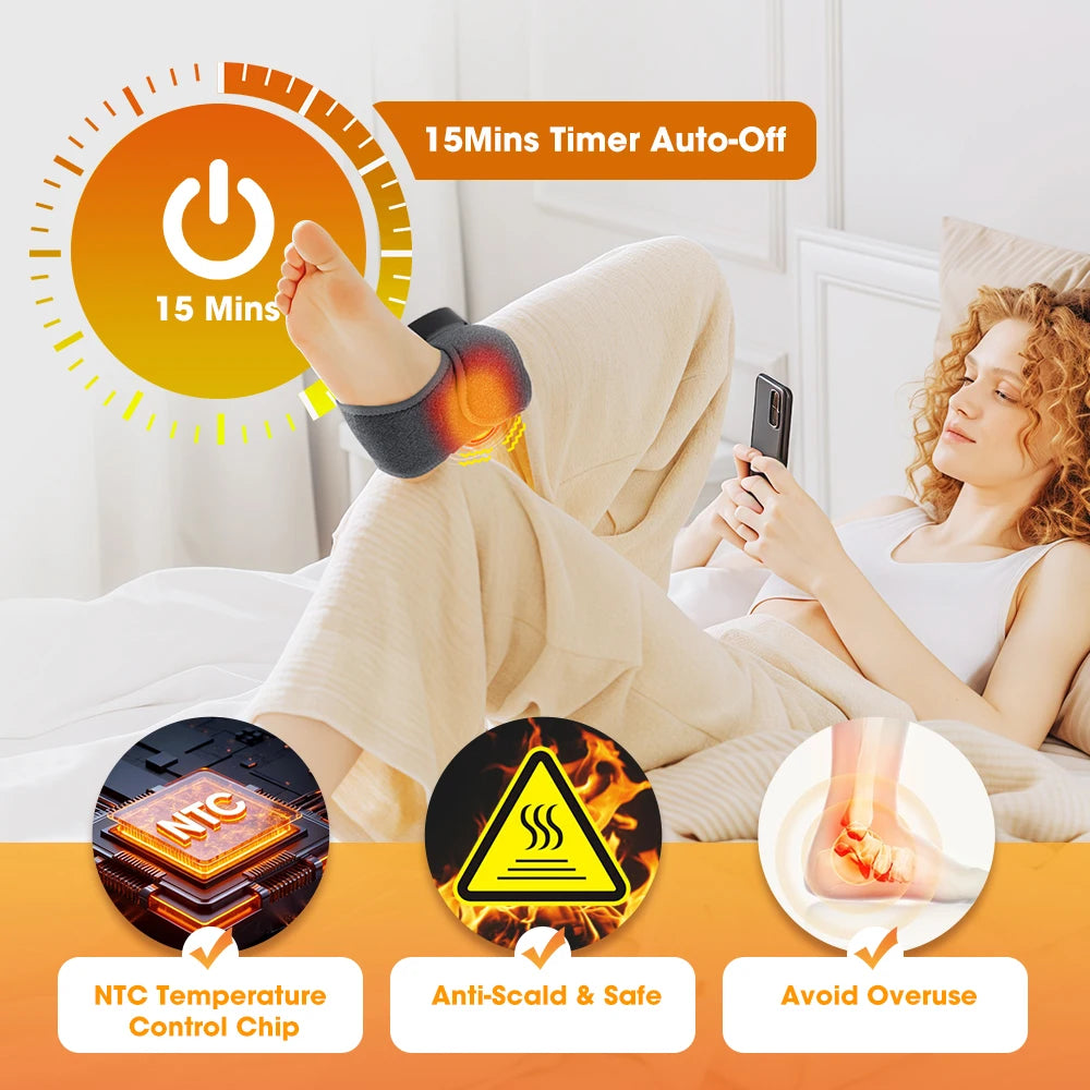 Masajeador de Pies Eléctrico con Calor y Vibración, Inalámbrico